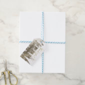 金ゴールド&ホワイトグラムパインツリーフォレ素朴スト結婚ーズ ギフトタグ (より糸付き)