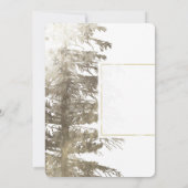 金ゴールド&ホワイトグラムパインツリーフォレ素朴スト結婚ーズ 招待状 (裏面)