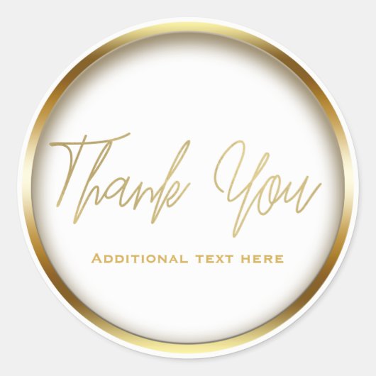 金ゴールド&ホワイトシックエレガントシンプルグラムフェイト ラウンドシール (正面)