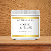 金ゴールド&ホワイトスキンケアのラベルシール包装 長方形シール