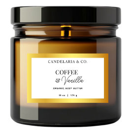 金ゴールド&ホワイトスキンケアのラベルシール包装 長方形シール