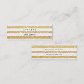 金ゴールド&ホワイトストライプ美容師スキニーカード スキニー名刺 (正面/裏面)