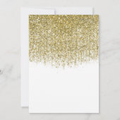 金ゴールド&ホワイトスパークリーグリッタースウィート16パーティー 招待状 (裏面)