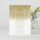 金ゴールド&ホワイトスパークリーグリッターブライダルシャワー 招待状 (スタンド正面)