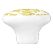 金ゴールド&ホワイトダマスベッドルームドエレガントレスザー セラミックノブ (側面)