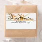 金ゴールド&ホワイトパーソナライズされたクリスマス出荷ラベル ラベル (インサイチュ)