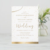 金ゴールド&ホワイトビューティフルエレガントウェディング招待状 招待状 (スタンド正面)