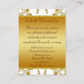 金ゴールド&ホワイトフローラ結婚ズモノグラム エンクロージャーカード (裏面)