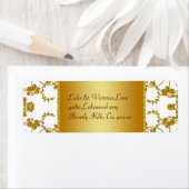 金ゴールド&ホワイトフローラ結婚ズモノグラム ラベル (インサイチュ)