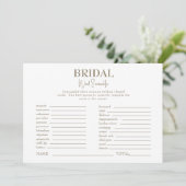 金ゴールド&ホワイトブライダルシャワーワードスクランブルゲーム 招待状 (スタンド正面)
