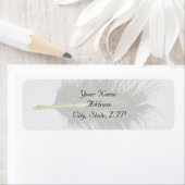 金ゴールド&ホワイトマラボーフェザー差出人住所 ラベル (インサイチュ)