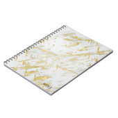 金ゴールド&ホワイトマーブルグラムエレガントカスタム ノートブック (左側)