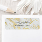 金ゴールド&ホワイトマーブルグラムエレガントモダン招待状 ラベル (インサイチュ)