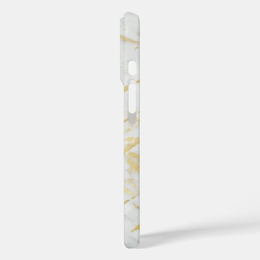金ゴールド&ホワイトマーブルグラムデザイナーモダンスタイル Case-Mate iPhoneケース (裏面 / 左)