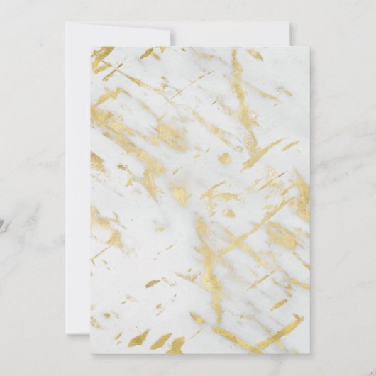 金ゴールド&ホワイトマーブルグラムモダンパーティの招待状 招待状 (裏面)
