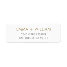 金ゴールド&ホワイトミニマル差出人住所ラベル