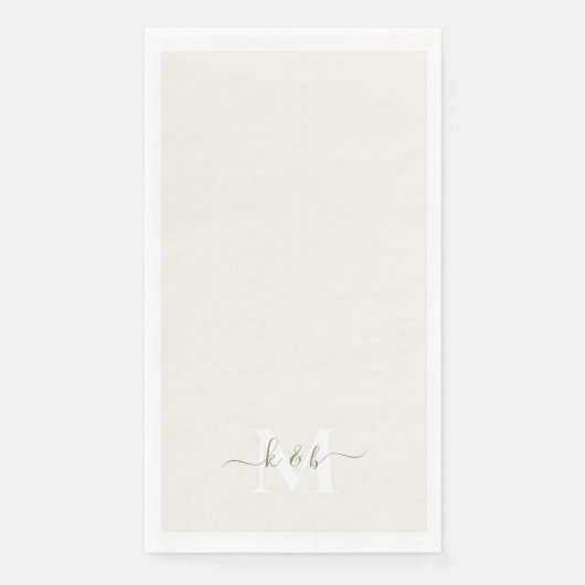 金ゴールド&ホワイトモノグラムスワッシュスクリプトクリーム (正面)