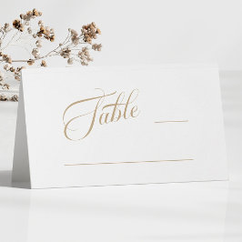 金ゴールド&ホワイトロマンチックタイポグラフィ結婚ズ プレイスカード