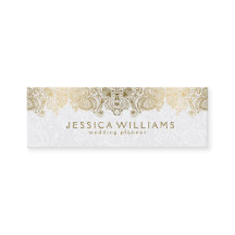 金ゴールド&ホワイトヴィンテージペイズリーレースウェディングプランナー