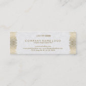 金ゴールド&ホワイトヴィンテージペイズリーレースウェディングプランナー スキニー名刺 (裏面)