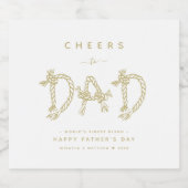 金ゴールド&ホワイト応援からパパミニマリストきらめくWi スパークリングワインラベル (シングルラベル)