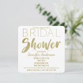 金ゴールド&ホワイト水玉模様グラマーブライダルシャワー 招待状 (スタンド正面)