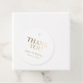 金ゴールド&ホワイト美しいエレガントな結婚式ありがとう フェイバータグ (インサイチュ)