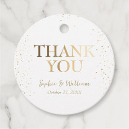 金ゴールド&ホワイト美しいエレガントな結婚式ありがとう フェイバータグ