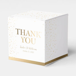 金ゴールド&ホワイト美しいエレガントな結婚式ありがとう フェイバーボックス