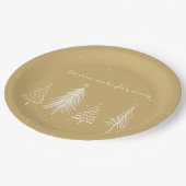 金ゴールド,ホワイト,クリスマスツリースターズホリデエレガントィ ペーパープレート (アングル)