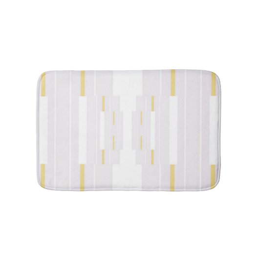金ゴールド&ホワイト バスマット (正面)
