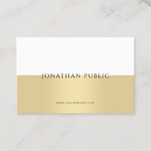 金ゴールド·ホワイト·ミニマモダンリスト·プロフェッショナル 名刺