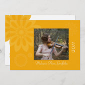 金ゴールド·ボヘミアフローラ卒業発表 招待状 (正面/裏面)