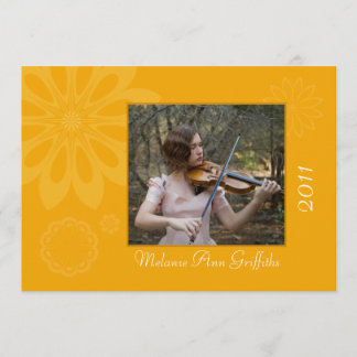 金ゴールド·ボヘミアフローラ卒業発表 招待状