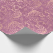 金ゴールド·ボホ·ピックオン·ピンク ラッピングペーパー (角)