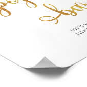 金ゴールド「ポップコーンバー」食べ物は結婚の看板を支持 ポスター (角)