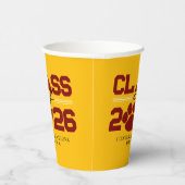 金ゴールド&マルーンポープリントクラス卒業 紙コップ (右)