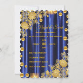 金ゴールド・ミラー・結婚式招待状、金ゴールド・鏡の起動 招待状 (正面)