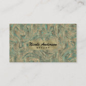 金ゴールド&ミンティターコイズグリッタースワールラグジュアリースタイル 名刺 (正面)