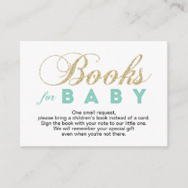 金ゴールド&ミント | Baby Showerブックカードを持ち込む エンクロージャーカード