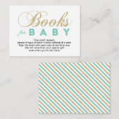 金ゴールド&ミント | Baby Showerブックカードを持ち込む エンクロージャーカード (正面/裏面)