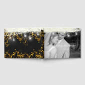 金ゴールド・メイソン・ジャーが星の下にあなたの写真結婚を ゲストブック (全面)