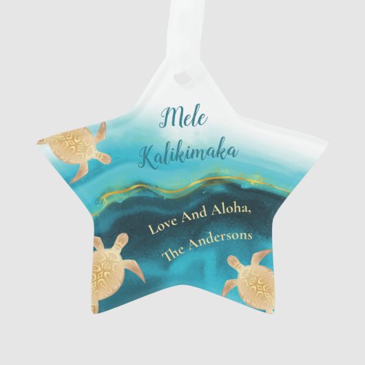 金ゴールド |メレカリキマカハワイアンクリスマス オーナメント (裏面)