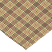 金ゴールド、モスグリーンおよび赤の格子縞 ショートテーブルランナー (コーナー)