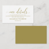 金ゴールド·モダンカリグラ結婚イ、デルの詳細 エンクロージャーカード (正面/裏面)