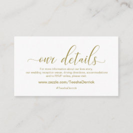 金ゴールド·モダンカリグラ結婚イ、デルの詳細 エンクロージャーカード