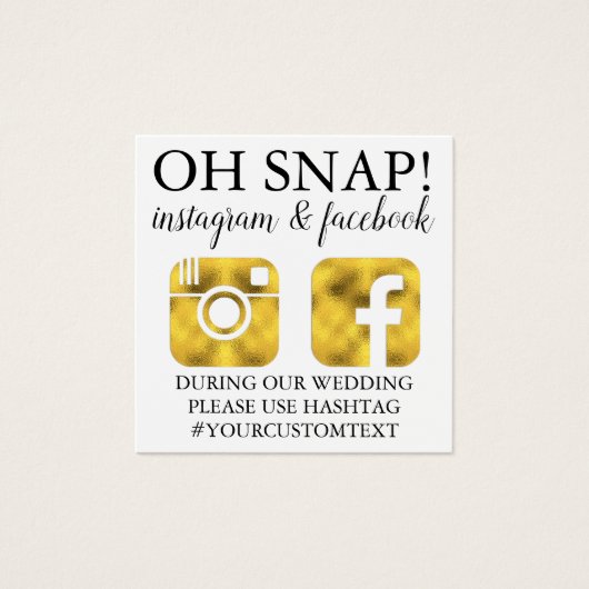 金ゴールド·モノグラム·ソーシャル·メディア·カード (正面)