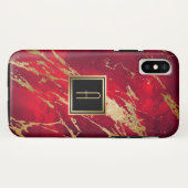 金ゴールド·モノグラ絵を描ム·スプラッシュ Case-Mate iPhoneケース (裏面(横))