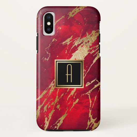 金ゴールド·モノグラ絵を描ム·スプラッシュ Case-Mate iPhoneケース (裏面)