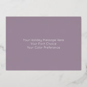 金ゴールド（ユダヤ教）メノラーハッピーハヌッカパープル 箔シーズンカード (裏面)